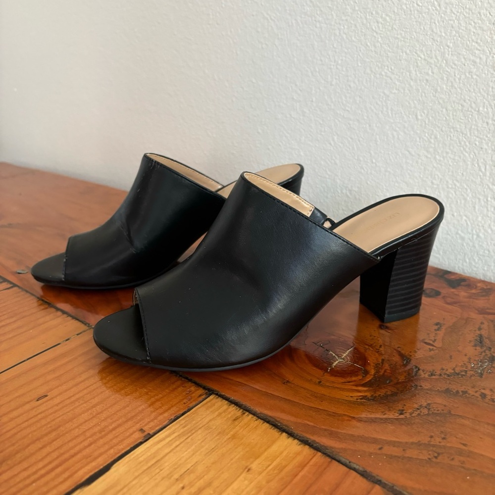Liz Claiborne Black Block Heels 6.5 Shoes Fall Winter Wardrobe Staple Women’s
